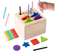 Montessori Games 1 2 3 Year Old 2 in 1 Sorting Toy Children 1 2 3 Year Old Wood Shape Sorting Baby Learn Colors Educational Game Stack and Sorting 1 2 3 4 Years Old