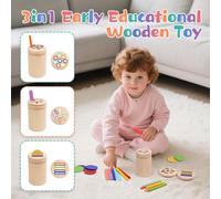 Montessori Games 1 2 3 Year Old 3 in 1 Sorting Toy Children Toys Montessori Wood Shape Sorting Baby 1 2 3 4 Years Old Learning Colors Educational Game 1 Year with Storage Bag Toys to Sort and Stack
