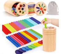 Montessori Games 1 2 3 Year Old 3 in 1 Wooden Toy Child Girl Boy Baby 1 2 3 Years Gift Girl Boy Baby 2 1 Years Games Child 1-2 Years