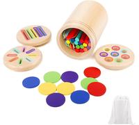 Montessori Games 1 2 3 Years Old Fine Motor Skills Educational Game Sorting Game Colors and Shapes Game Learning Colors Educational Game Activity and Development Toys Wooden Montessori