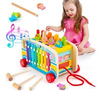 Montessori Games 1 Year,4 in 1 Baby Xylophone Toy,Educational Games 3 Years,Gift Idea for Boys Girls 3 4 5 6 7 Years-Bus Version