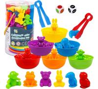 Montessori Games 2 3 4 5 Years Old Counting and Sorting Game Educational Fine Motor Skills Learn Colors Count Toy Kids Game Montessori 3 Years Plus (ZJWJ-NCDW)
