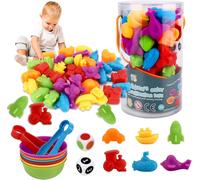 Montessori Games 2 3 4 5 Years Old Counting and Sorting Game Educational Fine Motor Skills Learn Colors Count Toy Kids Game Montessori 3 Years Plus (ZJWJ-QC)