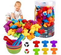 Montessori Games 2 3 4 5 Years Old Toy for Counting and Sorting Educational Game Fine Motor Skills Learn Colors Count Toy Kids Game Montessori 3 Years Plus (ZJWJ-KAOL)