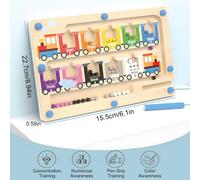 Montessori Games 2 3 4 Years, Magnetic Maze Game from Educational Game 2 3 4 Years,for Children Wooden Toy Colours and Numbers Educational Games Gift (Train)