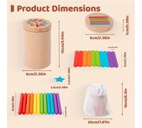 Montessori Jouet 3 en 1 en bois Montessori pour apprendre les couleurs,les couleurs et les formes à partir de 1,2,3 ans,jeu de motricité en bois,jouet sensoriel pour tout-petits,filles,