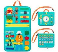 Montessori Jouet Éducatif Frusde Portable Busy Board, Cadeaux pour Enfants - Vert Vert G