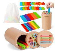 Montessori Jouet Enfant 1 an, 3-in-1 Jeu de Tri Couleur Montessori Jeux Eeducatifs BéBé, Motricité Fine Montessori Jeux Bois, Noël d'anniversaire Cadeaux Jouets pour 1 2 3 Ans Garçons et Filles