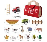 Montessori-Jouets De Nuit En Bois Pour Bébé,Modèle De Grange,Empilage,Équilibre,Voitures,Décennie S D'animaux,Perfecpuzzle,Jeux,Cadeau Pour - Type Barn Toy