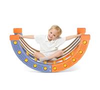 Montessori Kit d'escalade d'intérieur avec cadre d'escalade triangulaire, demi-cercle, toboggan en plastique, salle de gymnastique d'escalade pour bébé (PJ002-orange)