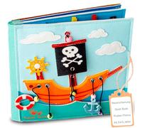 Montessori Livre d'activités Pirate en feutre pour enfants Développement des compétences motrices Jouet de voyage pour voiture avion livre sensoriel bébé jouet interactif éducatif pour 0 1 2 3 4 ans