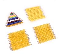 Montessori Matériaux Mathématiques Jouets Orange Or Perles En Plastique Perles Colorées Escalier Or Perles Numérique Numéro 1-10 Enfants D'âge Préscolaire Comptage Mathématiques Jouets Pour Enfants Ma