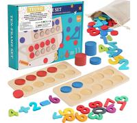 Montessori Numbers Counting Wooden Puzzles Toy Mathematics for Children Learning to Count,Home School Kindergarten Educational Math Games for 3 4 5 6 Years Boys Girls