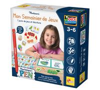 Lisciani - Montessori Pen - Mon Semainier de Jeux - Jeu Éducatif Enfant Maternelle 3 à 6 Ans - 7 Jours Jeux Écriture - Stylo Ergonomique Ardoises Effaçables - Activités Mots Nombres Couleurs Émotions