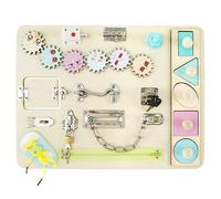 Montessori Planche d'activité, jouet éducatif en bois pour tout-petits, jouet sensoriel portable avec 23 interrupteurs, serrures et fermetures éclair, jouet de planche pour bébé de 1 à 2 ans