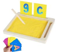 Montessori Plateau de sable, pour l'entraînement précoce, lettres d'apprentissage et de signes, jouet, jouets d'entraînement, lettres en bois, Montessori, table à sable, jouet éducatif, cadeau de Noël
