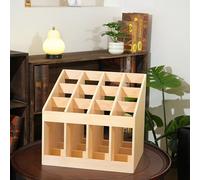 Montessori - Porte-tapis de qualité supérieure avec 12 emplacements - Tapis de travail en contreplaqué massif, support de tapis autoportant de 45 cm de large, aucun assemblage nécessaire, matériaux de