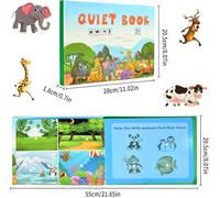 Montessori Quiet Book,Busy Book Busy Educational Puzzle Sensory Activity Book for Children 2 to 6 Years Old Fine Motor Skills Educational Toy (Animal).[F40]