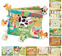 Montessori Quiet Book Busy Book for Children 3 4 5 6 Years Old Quiet Book Stick On Book Busy Book Sensory Educational Toys Interactive Activity Game for Baby Boys and Girls