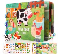 Montessori Quiet Book,Farm Theme,Busy Book Travel Games from 2 Years,Puzzle Book Educational Toys for Preschoolers,Toddler,Toddler 2,3,4
