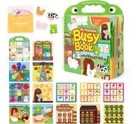 Montessori Quiet Book for Children 2-6 Years,Busy Board Educational Toy with Velcro,Montessori Games for Fine Motor Skills,for Travel and Christmas