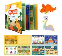 Montessori Quiet Book, livre sensoriel interactif Busy Book, jouet, livre calme Montessori Toddlers Puzzle livre éducatif Toy Book Préscolaire Livre énigmes pour enfants à partir de 2 ans (dinosaure)
