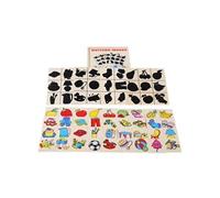 Montessori Recherche Enseignement Eclairage en Bois Ombre Jouët Matching Box Multicolore WEN107