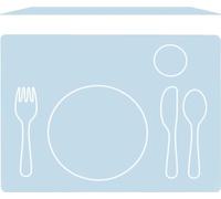 Montessori Set de Table pour Enfant, Plastique, Lavable - Bleu Bébé