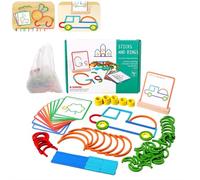 Montessori Smart Sticks, 142 pièces de puzzles en bois en forme de blocs - Orthographe, STEM et art en un seul jouet, stimule la créativité, l'imagination et la concentration, rester à l'écart des