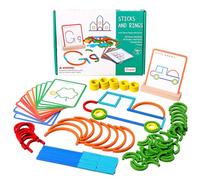 Montessori Smart Sticks, 142pcs Wooden Educational Puzzle Set, Creative STEM Building Toy, Montessori Learning Set for Focus & Imagination (2pcs)