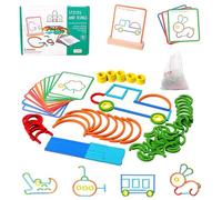 Montessori Smart Sticks, 2025 New Quick Thinking Puzzle Blocks - 120 PCS Wooden Sticks and Rings Puzzle Game, STEM and Art in One Toy, Boost Creativity and Imagination in Boys and Girls (1PC)