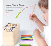 Montessori Sorting and Stacking Toy,5 in 1 Wooden Toys Kids Toy Fine Motor Skills Color Recognition Educational Games for Baby,L