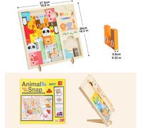 Montessori Tetris Educational Toy for Ages 3+ Classic Wooden Puzzle Blocks with Cute Animal Patterns Gifts for Boys Girls