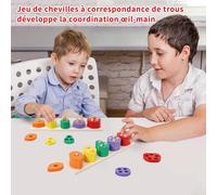 Montessori Toy 1 2 3 Years Old Stacking Game for 1 Year Old Kids Wooden Toy Fine Motor Skills 1 Year Old Puzzle Educational Gift for Kids 1-3 Years Boys Girls