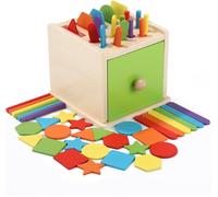 Montessori Toy 1 Year Old Baby-Sensory Montessori Games Wood 1 2 3 Years-Montessori Game 1 Year Old Child Tri Shapes Colours-Gift Girl Boy-Educational Montessori Case