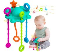 Montessori Toy-Baby Games for Fine Motor Skills,100% Food Grade Silicone with Built-in Rattle Function and Easy Clean Design (Mint)