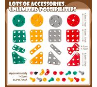 Montessori Toy Box,Montessori Toy Box,Ages 3 Years,204 Pieces,3D Puzzle Mosaic Tool Case for Kids Ages 3,4,5 Years,Gift for Boys and Girls