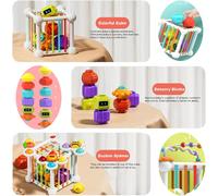 Montessori Toy for Baby,Educational Shape Sorting Toy,with 3 Suction Toy,Bead Maze Montessori Games,Motor Skills Game for Child Boy and Girl 1 2 3 Years (12 Pieces)