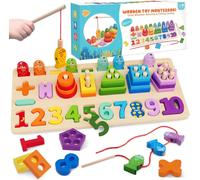 Montessori ToyBaby Toy 1 YearMagnetic Fishing GameLearn to Count and Colors Game Shape Number RecognitionGift Girl Boy Babies 1 2 3 4 Years Old