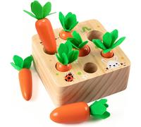 Montessori Toys Babies 1 2 3 Years Montessori Games Kids Wooden Toys Sorting Carrot Harvest Game Fine Motor Skills Baby Educational Toys Boys Girls Birthday Gifts
