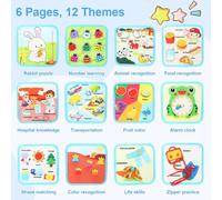 Montessori Toys Shoulder Bag,Busy Board Montessori Toy,Activity Board Toy Educational Sensory Preschool Gift for Child Boy Girl 2 3 4 Years (Green)