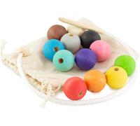 Montessori Wooden Balls for Babies Aged 3 Years and Above (Pack of 12) Multi-Coloured.[F29]