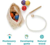 Montessori Wooden Balls for Babies Aged 3 Years and Above (Pack of 12) Multi-Coloured.[F54]