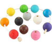 Montessori Wooden Balls for Babies Aged 3 Years and Above (Pack of 12) Multi-Coloured.[F55]