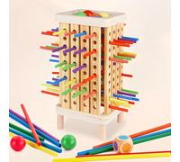 Montessori Wooden Board Game with 42 Coloured Sticks,Fine Motor Skills Game and Family Counting and Travel for Children,Educational Toy for Children Ages 3,4,5,6 Years Old