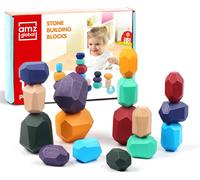 Montessori Wooden Building Blocks-Wooden Toy-Wooden Toy-Promotes Creativity-Various Sizes and Shapes-Rounded Corners and Edges-Pack of 16