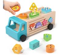 Montessori Wooden Games 2 3 4 Years Old Jigsaw Puzzles Sorting Shapes Stacking Toys and Sorting Activity Cube Activity and Development Toys,Gift for Baby Child