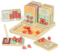 Montessori Wooden Math Toy for Toddlers 3 Year Old,Educational Toy for 3 4 5 Year Old Kids,Birthday Gifts for Boys Girls,Counting and Board Game