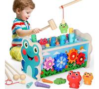 Montessori wooden toy 3 4 5 6 years old girl boy Xylophone hammer game magnetic fishing game wooden toy 3+ years old motor skills learning toy gift 3 4 5 6 years old