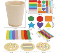 Montessori Wooden Toy for Children 1 2 3 Years Old Sorting Game Colours and Shapes Educational Games Fine Motor Skills Activity and Sensory Development Toys Gift for Girl Boy Baby Toddler